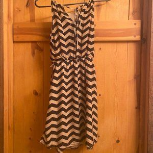 Stripe Dress, Size Small, Tan and Black